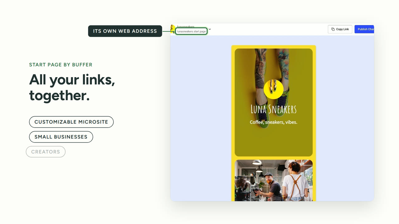 Buffer Start Page — One page for what you want to share | made with ngram