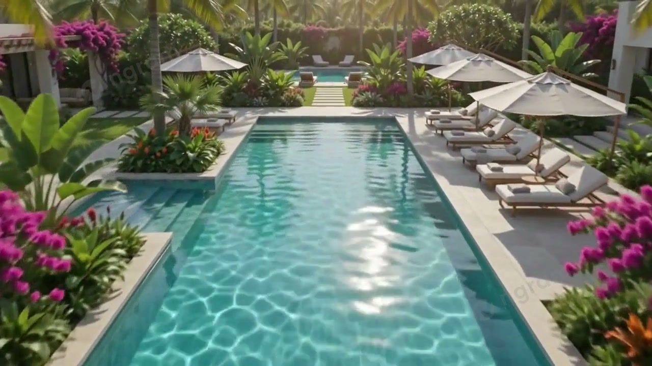 Modélisation 3D Propriété Tropicale | ai video made with ngram