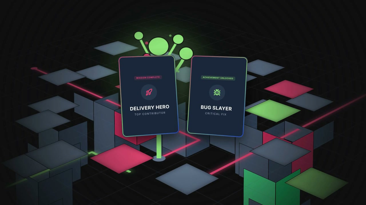 Gamified Missions and Achievement Badges Motion Graphic | ai video made with ngram