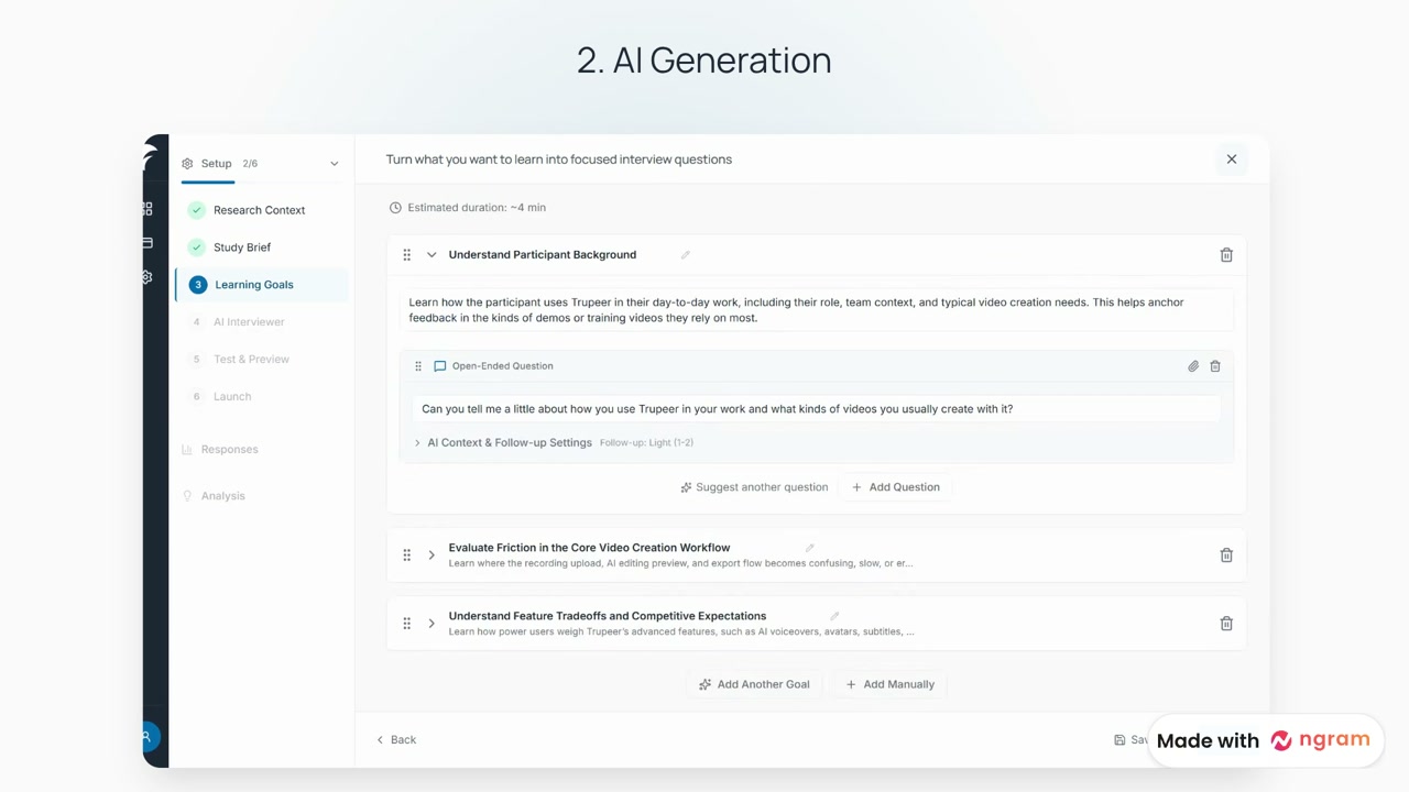 fyreside.chat Study Setup Demo | product demo video made with ngram
