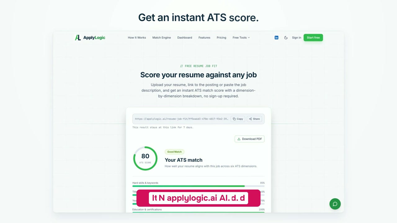 Resume Job Fit Tool Demo | product demo video made with ngram