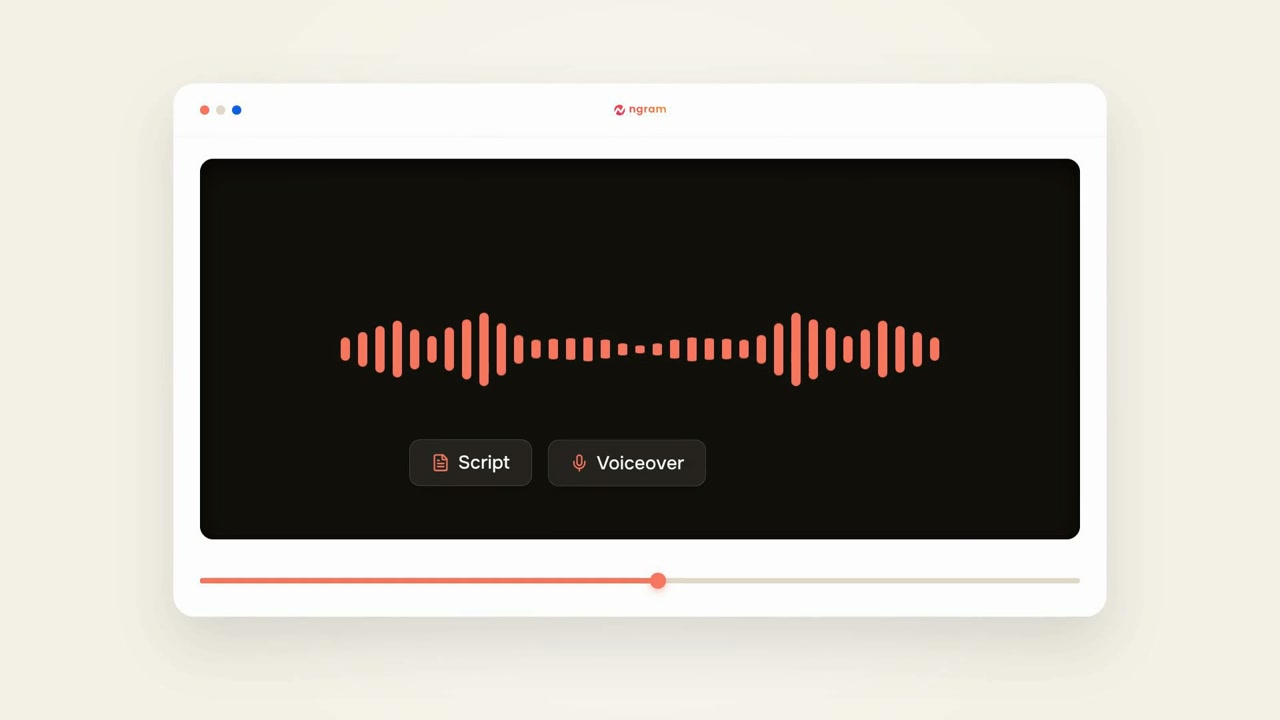 Ngram App Interface: Targeting and Voiceover Creation | ai video made with ngram