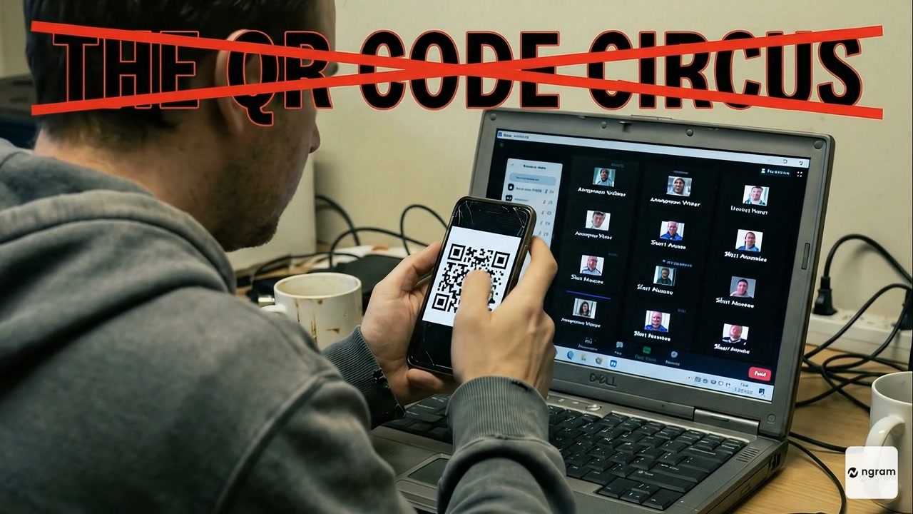 Comparing chat input, QR check-in, and interactive event visuals | ai video made with ngram